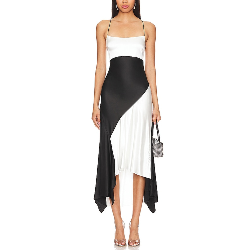 Alice + Olivia 'Rosa' White Satin Handkerchief Slip Dress Size 4
